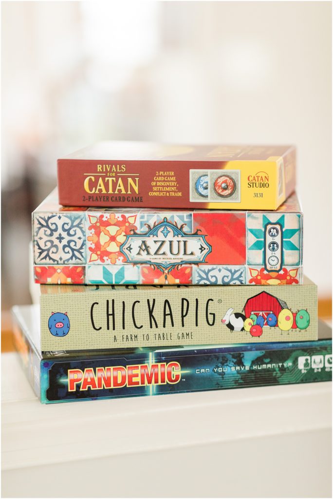 Rivals of Catan, Azul, Chickapig, and Pandemic Board Games